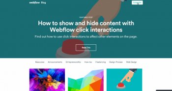 The Webflow Blog uses a full-screen takeover form for subscriptions.