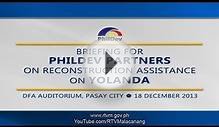 Briefing for Philippine Development Partners on