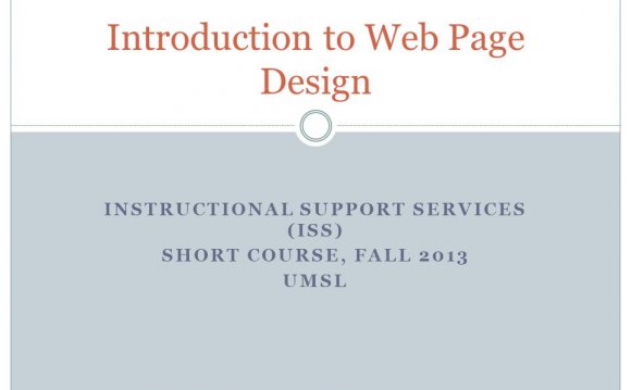 Introduction to Web Page design