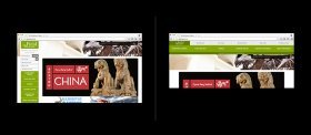 Screenshot of the Field Museum’s responsive navigation in narrow and wide widths.